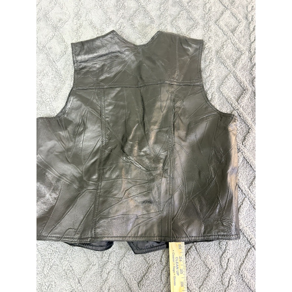 Patch Leather Vest, Mens XL - Picture 6 of 7